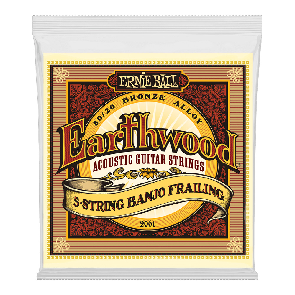 ERNIE BALL <br>#2061 Earthwood 5-String Banjo Frailing Loop End 80/20 Bronze 10-24