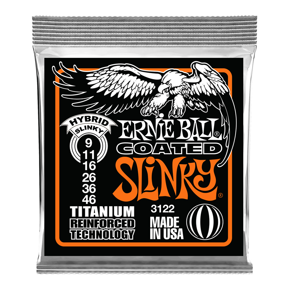 ERNIE BALL <br>#3122 Hybrid Slinky Coated Titanium RPS 9-46