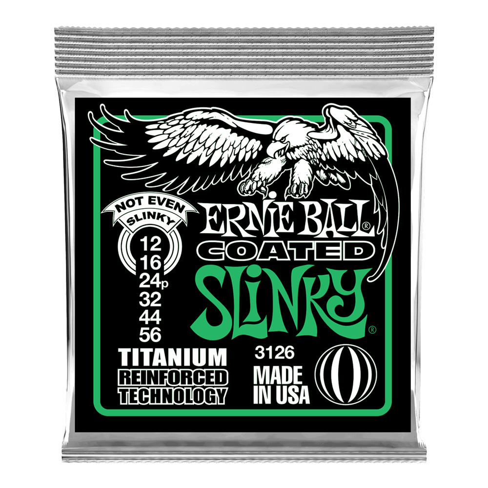 ERNIE BALL <br>#3126 Not Even Slinky Coated Titanium RPS 12-56