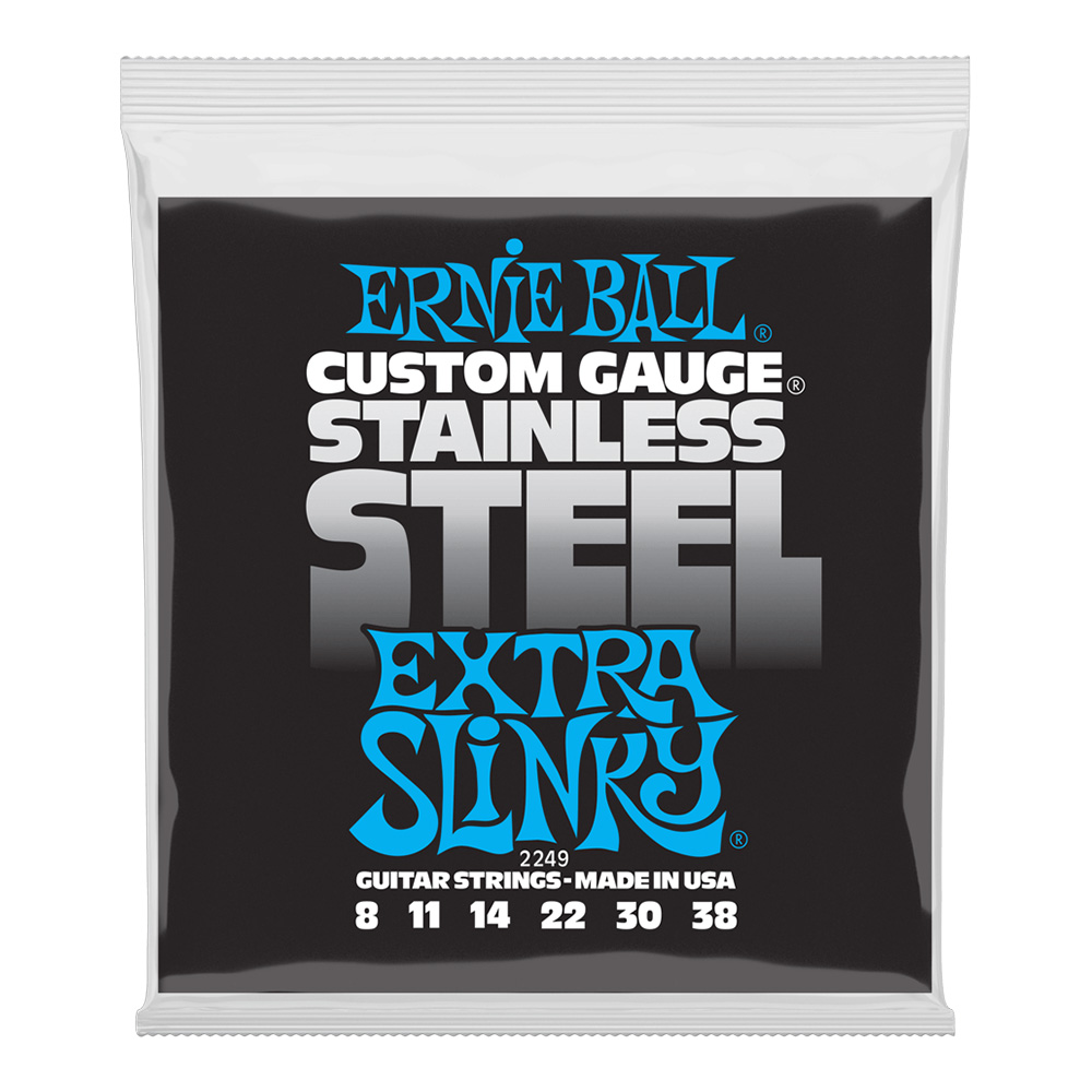 ERNIE BALL <br>#2249 Extra Slinky Stainless Steel Wound 8-38