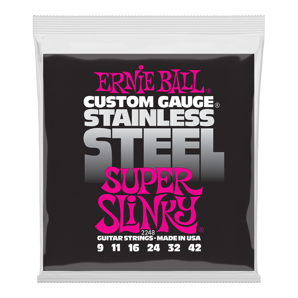ERNIE BALL <br>#2248 Super Slinky Stainless Steel Wound 9-42