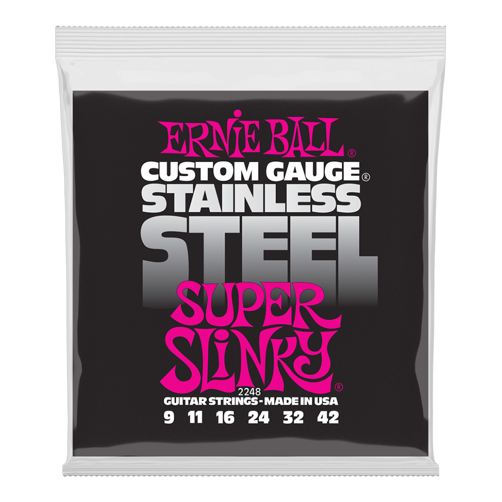 ERNIE BALL <br>#2248 Super Slinky Stainless Steel Wound 9-42