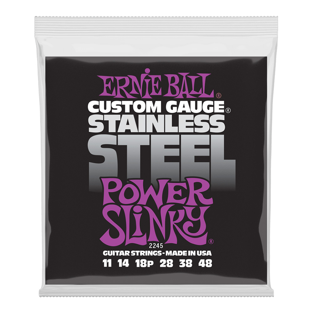 ERNIE BALL <br>#2245 Power Slinky Stainless Steel Wound 11-48