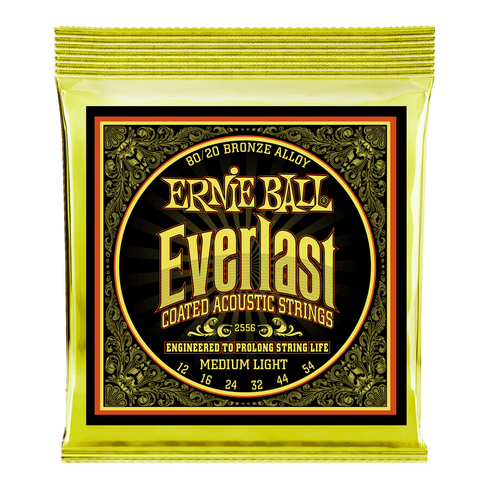 ERNIE BALL <br>#2556 Everlast Medium Light Coated 80/20 Bronze 12-54