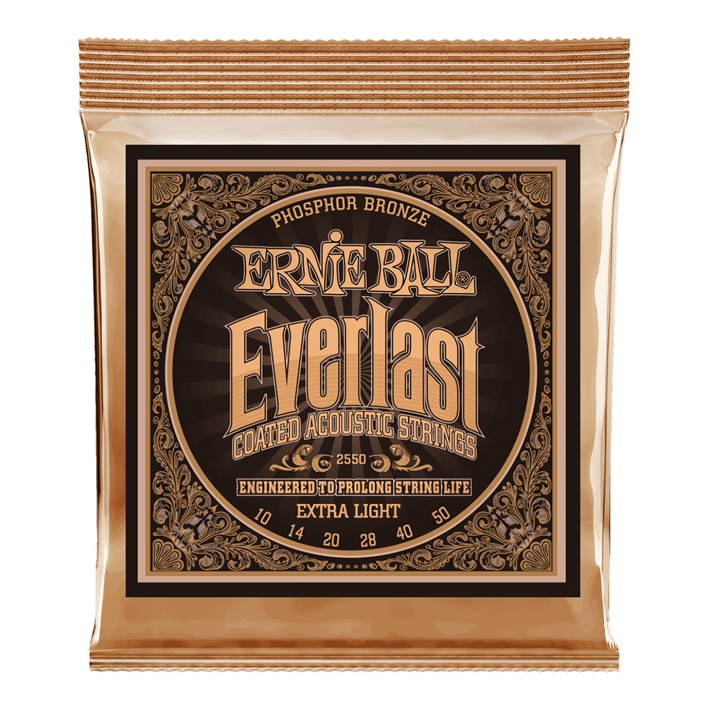 ERNIE BALL <br>#2550 Everlast Extra Light Coated Phosphor Bronze 10-50