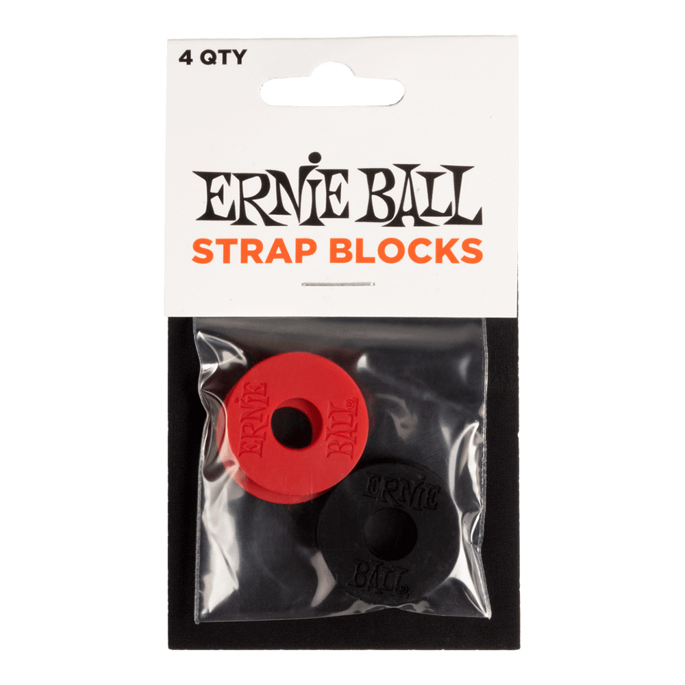 ERNIE BALL <br>#4603 Strap Blocks 4pk - Red & Black