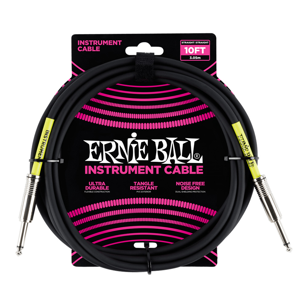 ERNIE BALL <br>#6048 10' Straight / Straight Instrument Cable - Black
