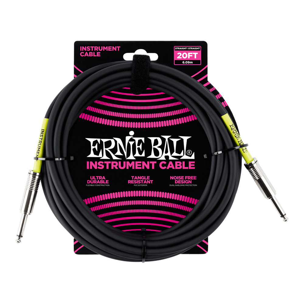 ERNIE BALL <br>#6046 20' Straight / Straight Instrument Cable - Black