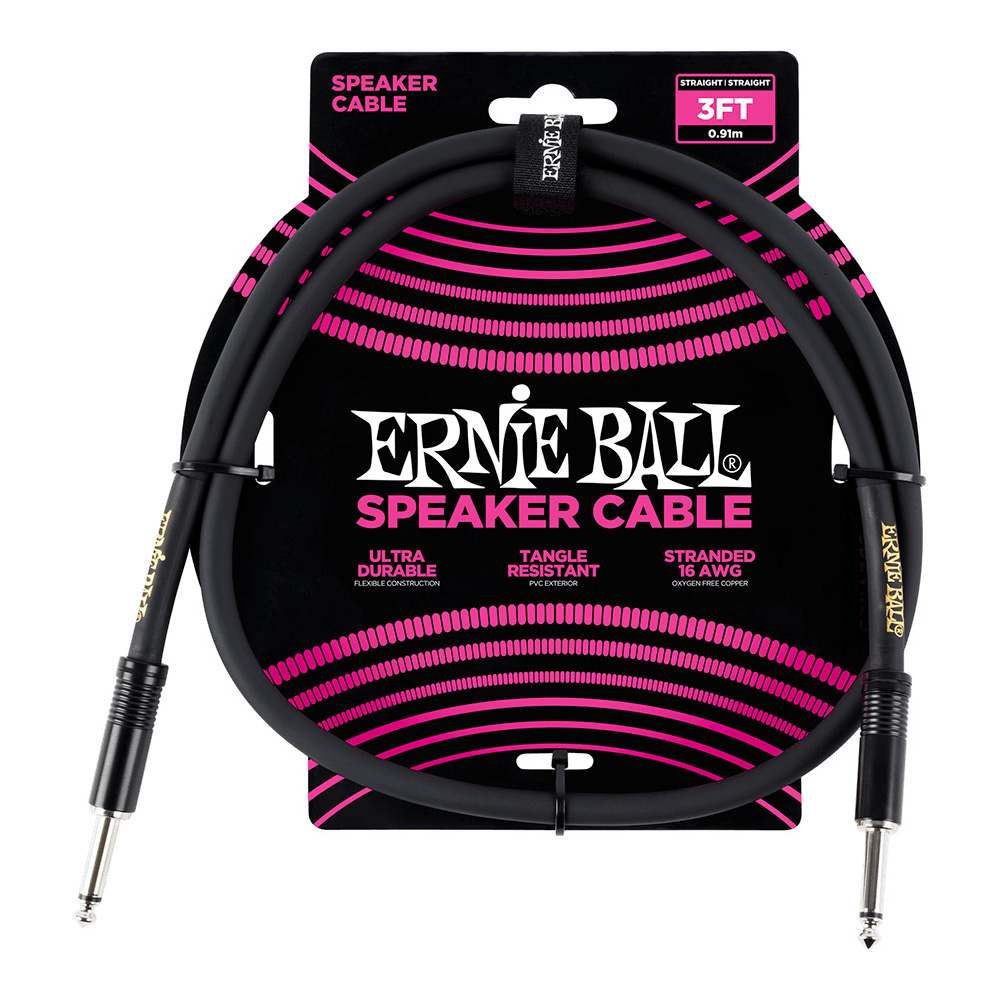 ERNIE BALL <br>#6071 3' Straight / Straight Speaker Cable