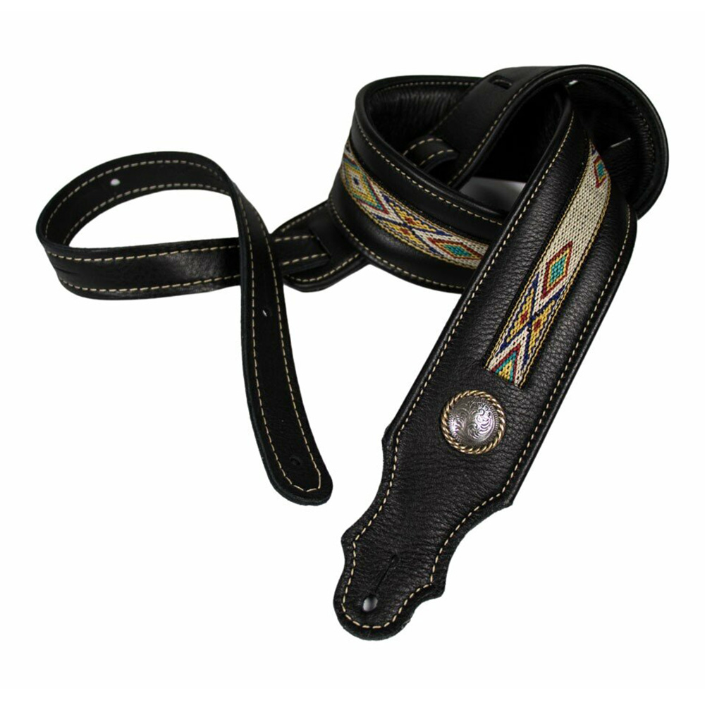 Franklin <br>11A-BK-N [Southwest Padded Leather Guitar Strap - Black]