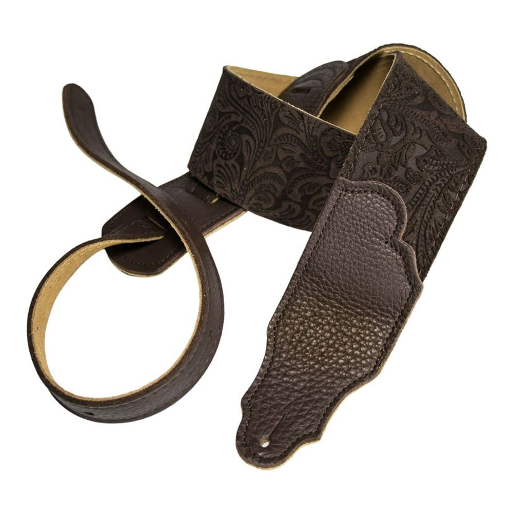 Franklin <br>FSSE-CH-CH [Embossed Suede Guitar Strap - Chocolate]