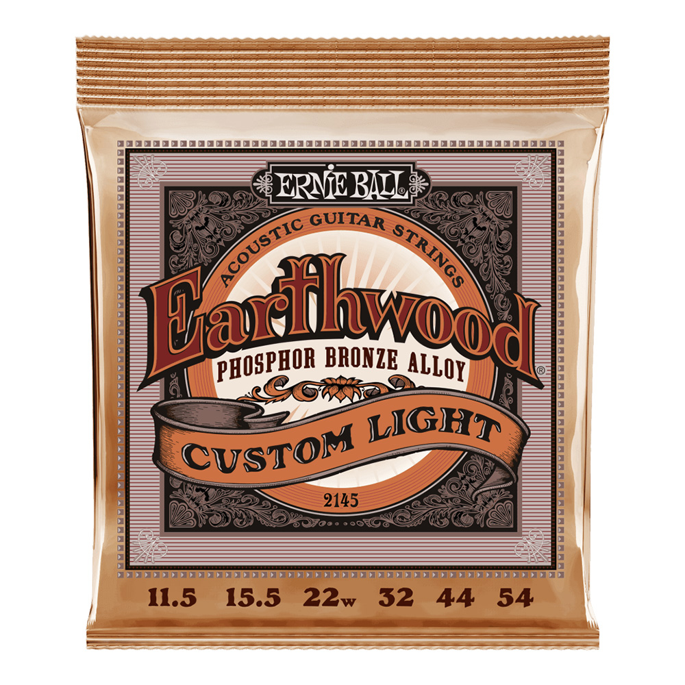 ERNIE BALL <br>#2145 Earthwood Custom Light Phosphor Bronze 11.5-54