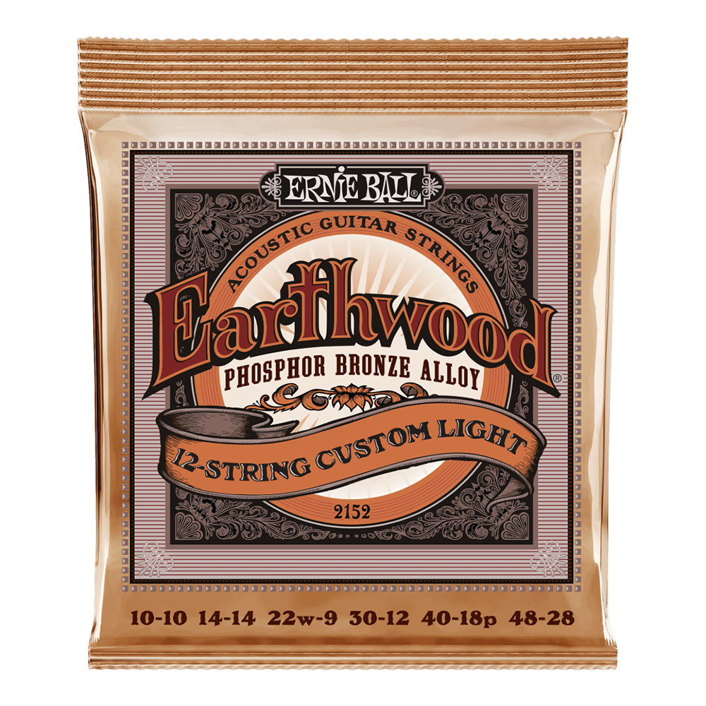 ERNIE BALL <br>#2152 Earthwood 12-String Custom Light Phosphor Bronze 10-48