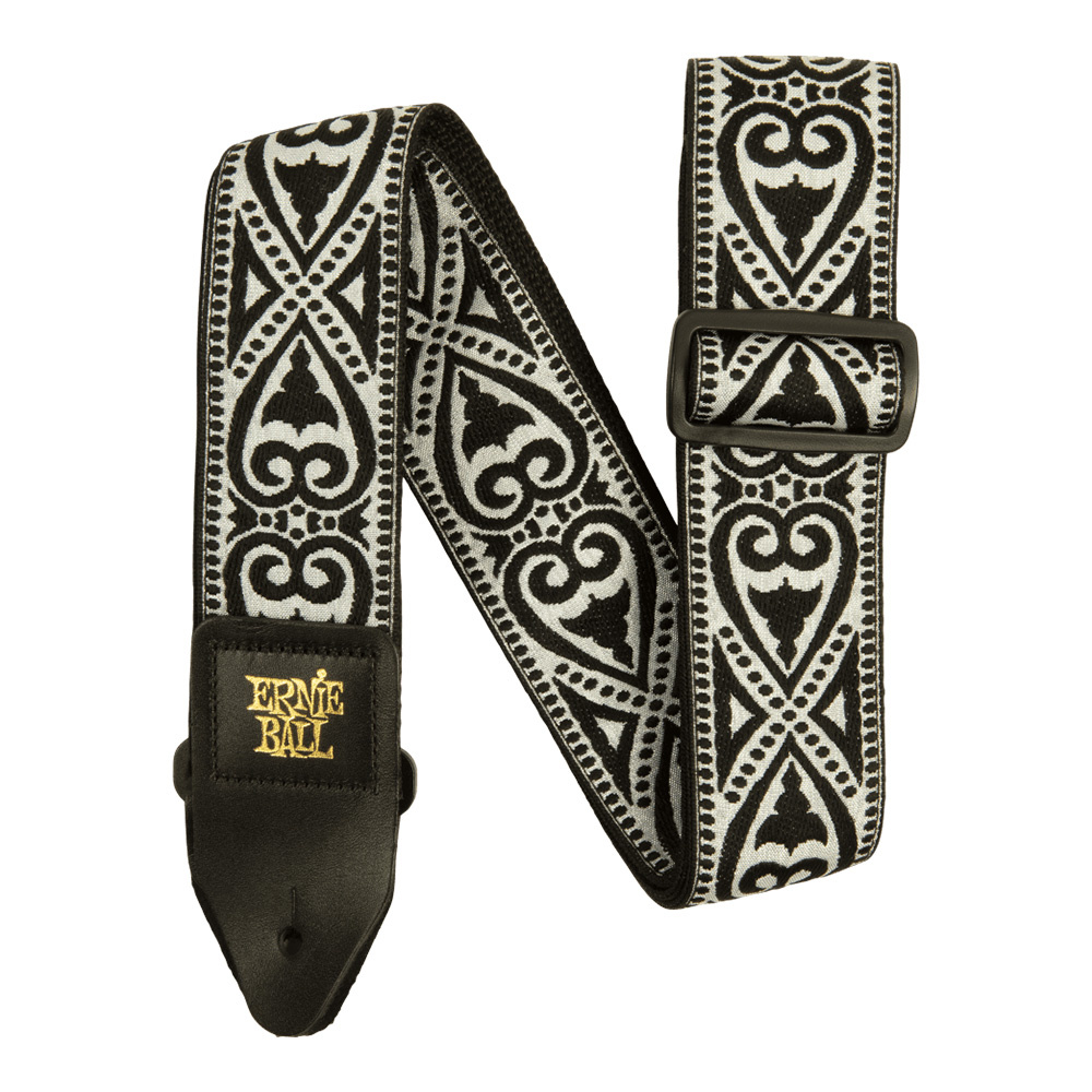 ERNIE BALL <br>#5345 Black Heart Jacquard Strap