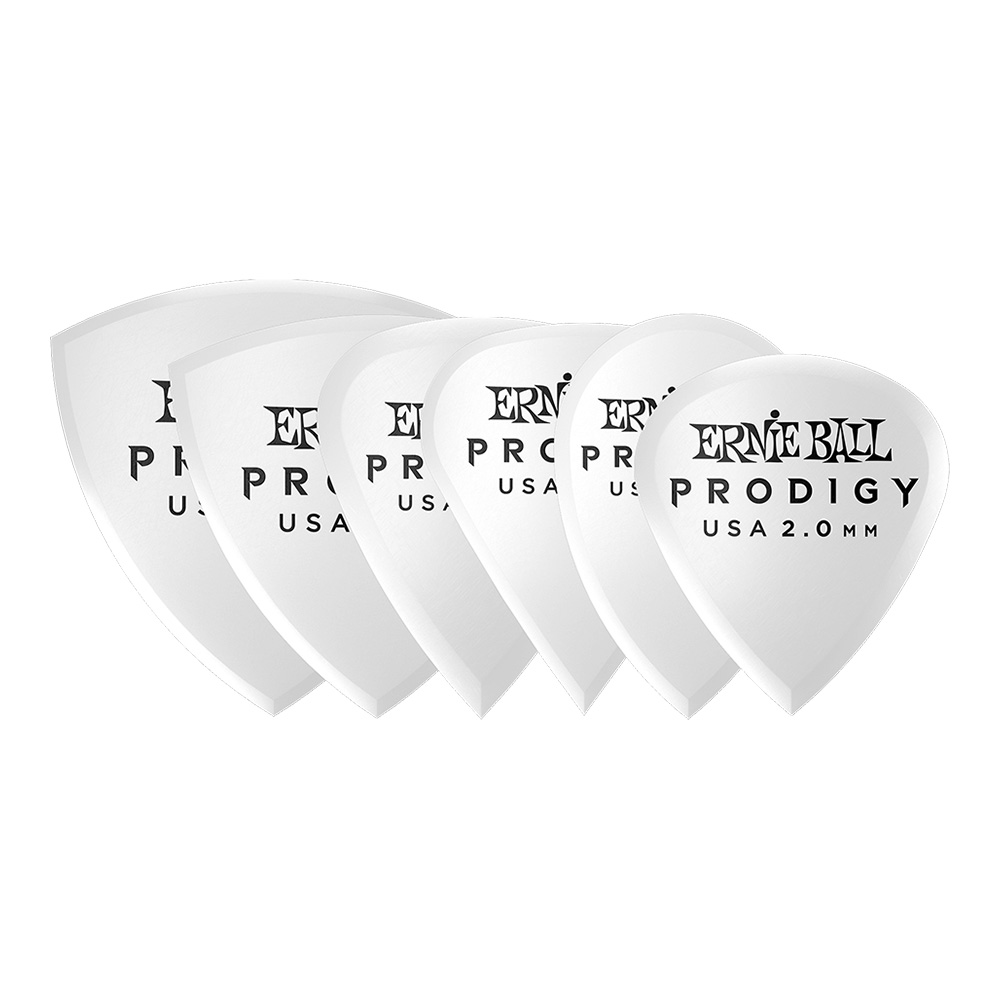 ERNIE BALL <br>#9343 2.0mm White Multipack Prodigy Picks 6-Pack