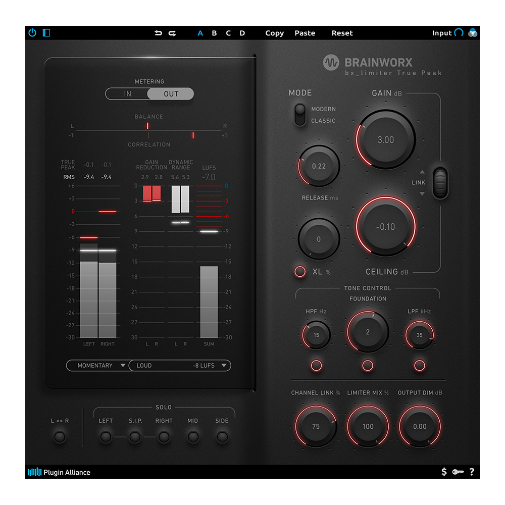 Plugin Alliance <br>Brainworx bx_limiter True Peak