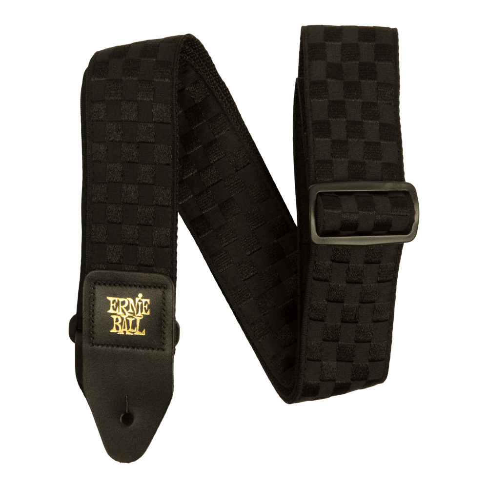 ERNIE BALL <br>#5341 Black Checkers Jacquard Strap