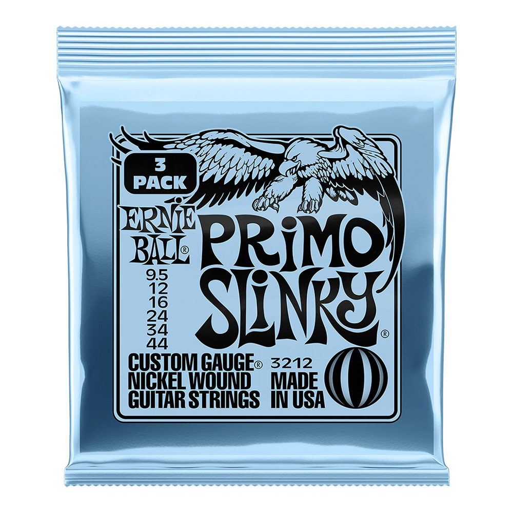 ERNIE BALL <br>#3212 Primo Slinky Nickel Wound 9.5-44 [3 Pack]