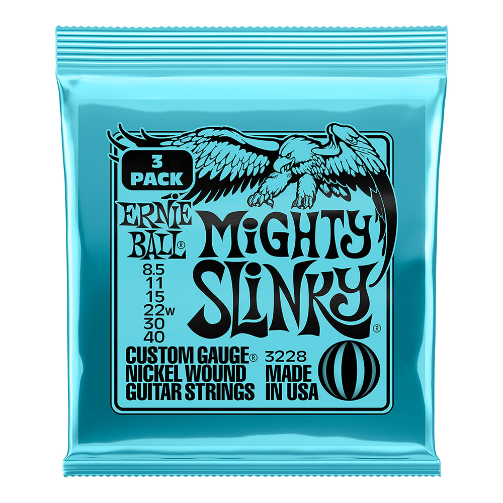 ERNIE BALL <br>#3228 Mighty Slinky Nickel Wound 8.5-40 [3 Pack]