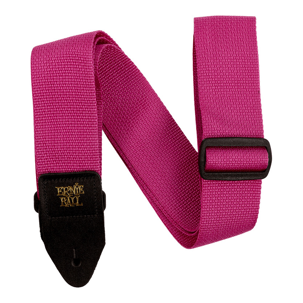 ERNIE BALL <br>#5355 Raspberry & Black Polypro Guitar Strap