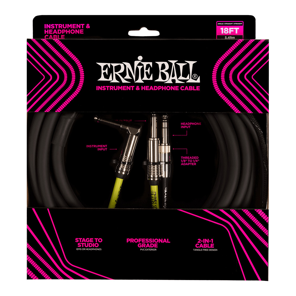 ERNIE BALL <br>#6411 Instrument and Headphone Cable