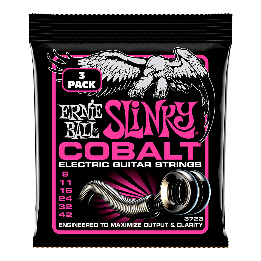 ERNIE BALL <br>#3723 Super Slinky Cobalt 9-42 [3 Pack]