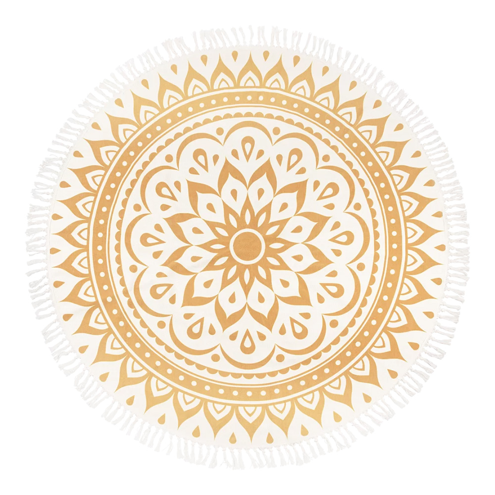 MEINL Sonic Energy <br>Meditation Rug 78" - Vintage Gold, Floral Design [MMR1VG]