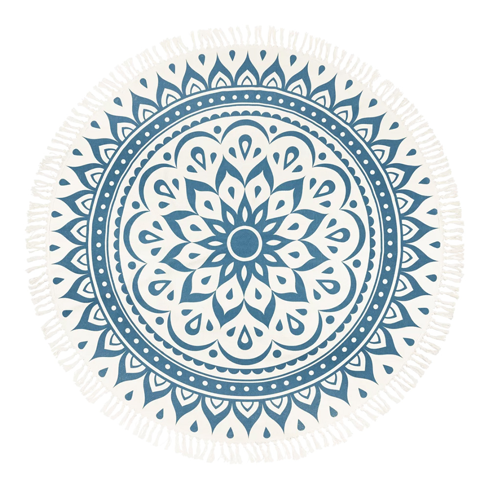 MEINL <br>Meditation Rug 78" - Navy Blue, Floral Design [MMR1NB]