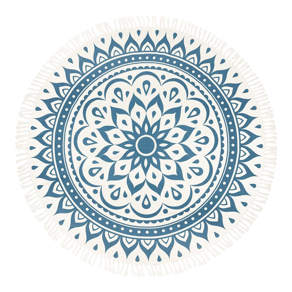 MEINL Sonic Energy <br>Meditation Rug 78" - Navy Blue, Floral Design [MMR1NB]