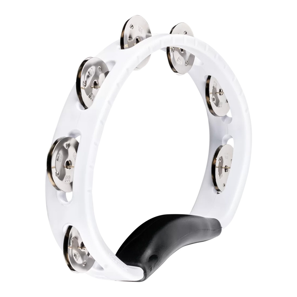 MEINL <br>Headliner Series Handheld ABS Tambourine - White/HandHeld/Single Row Jingle [HTWH]