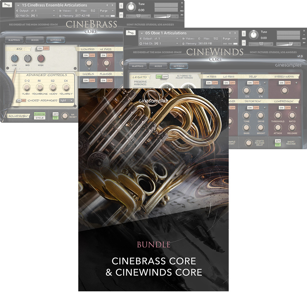Cinesamples <br>CineBrass Core + CineWinds Core