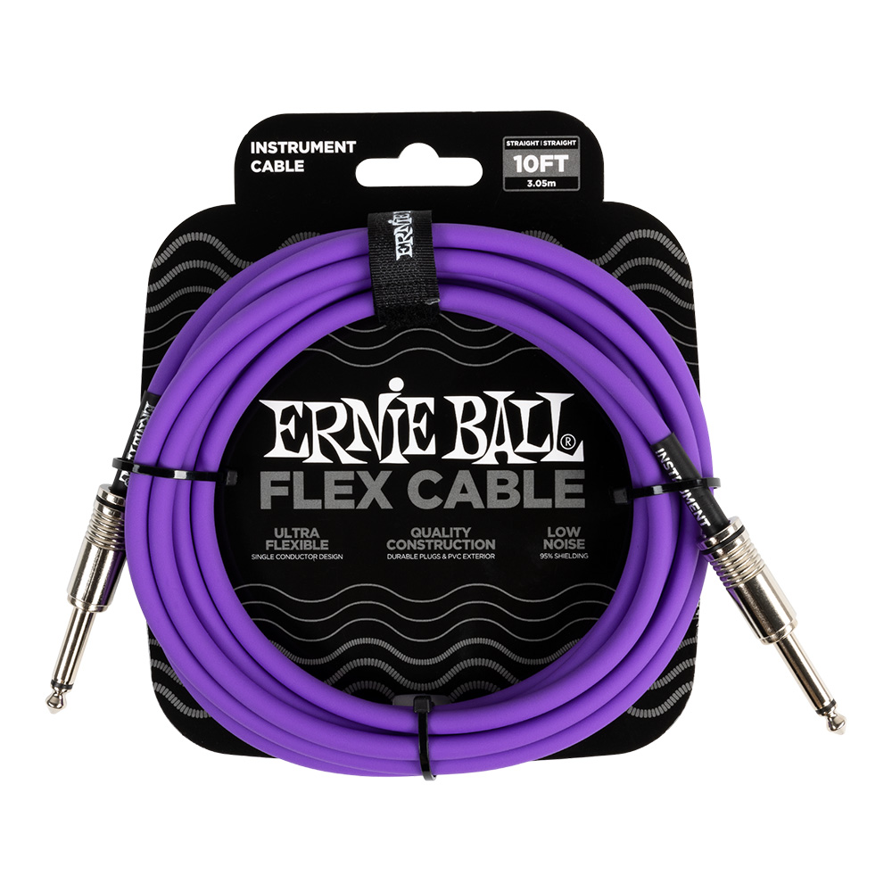 ERNIE BALL <br>#6415 Flex Instrument Cable Straight/Straight 10Ft - Purple