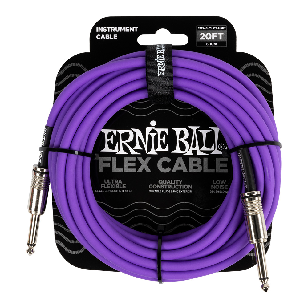 ERNIE BALL <br>#6420 Flex Instrument Cable Straight/Straight 20Ft - Purple