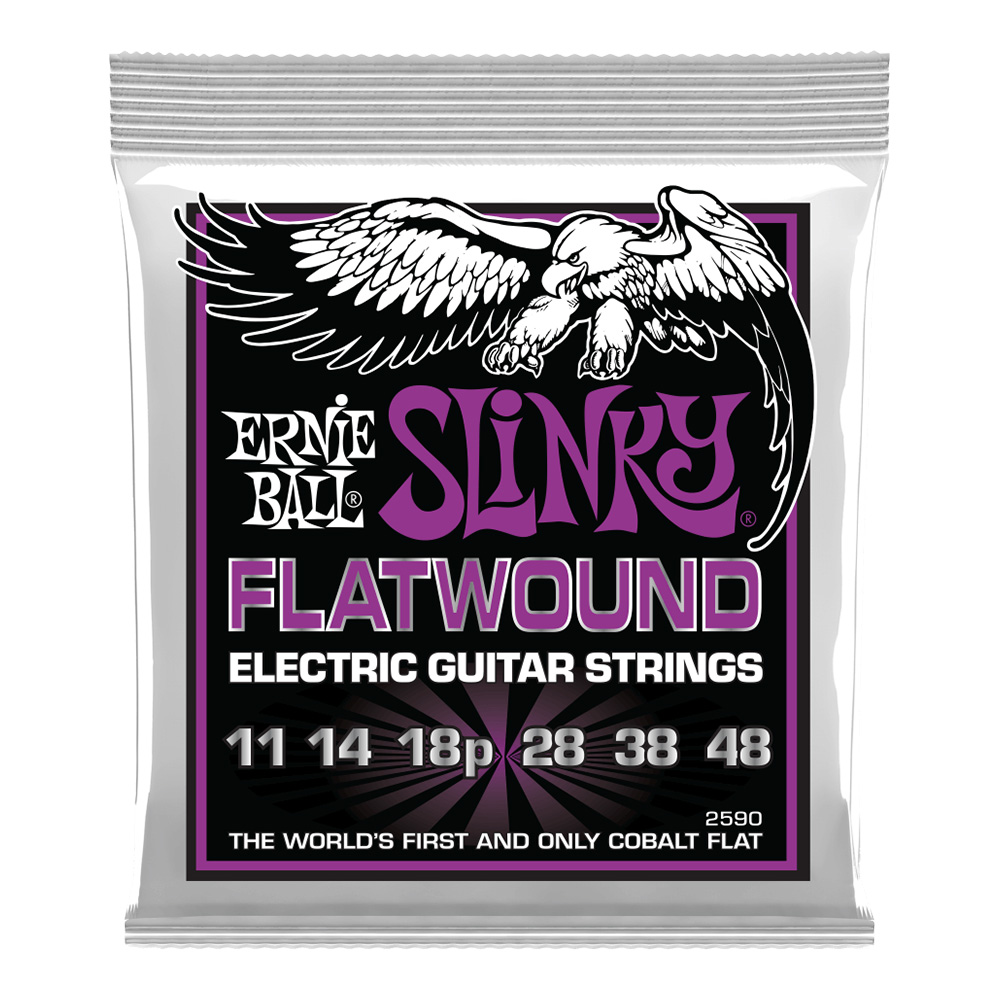 ERNIE BALL <br>#2590 Power Slinky Flatwound Electric Guitar Strings 11-48