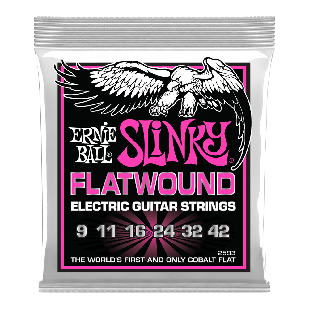 ERNIE BALL <br>#2593 Super Slinky Flatwound Electric Guitar Strings 9-42