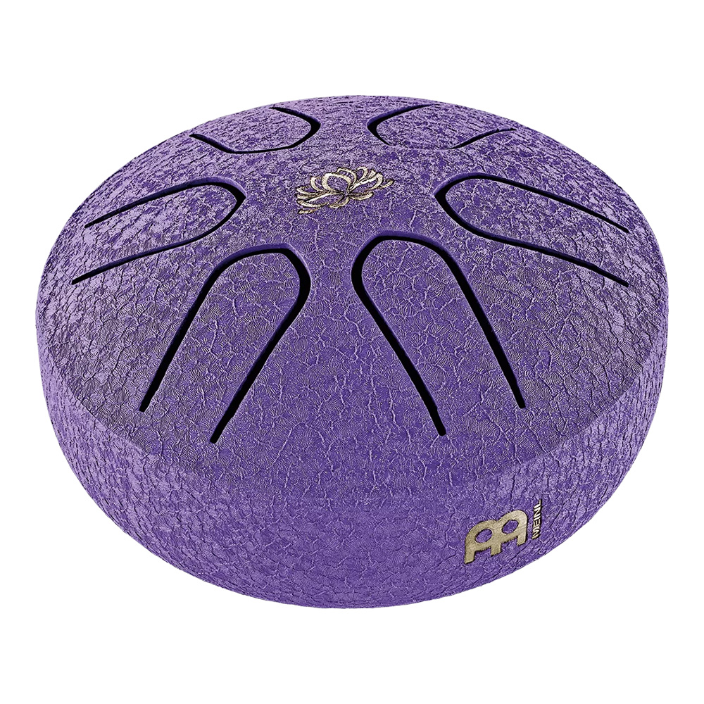 MEINL <br>3" Pocket Steel Tongue Drum, A Major, Lotus Flower, Purple [PSTD1PLF]