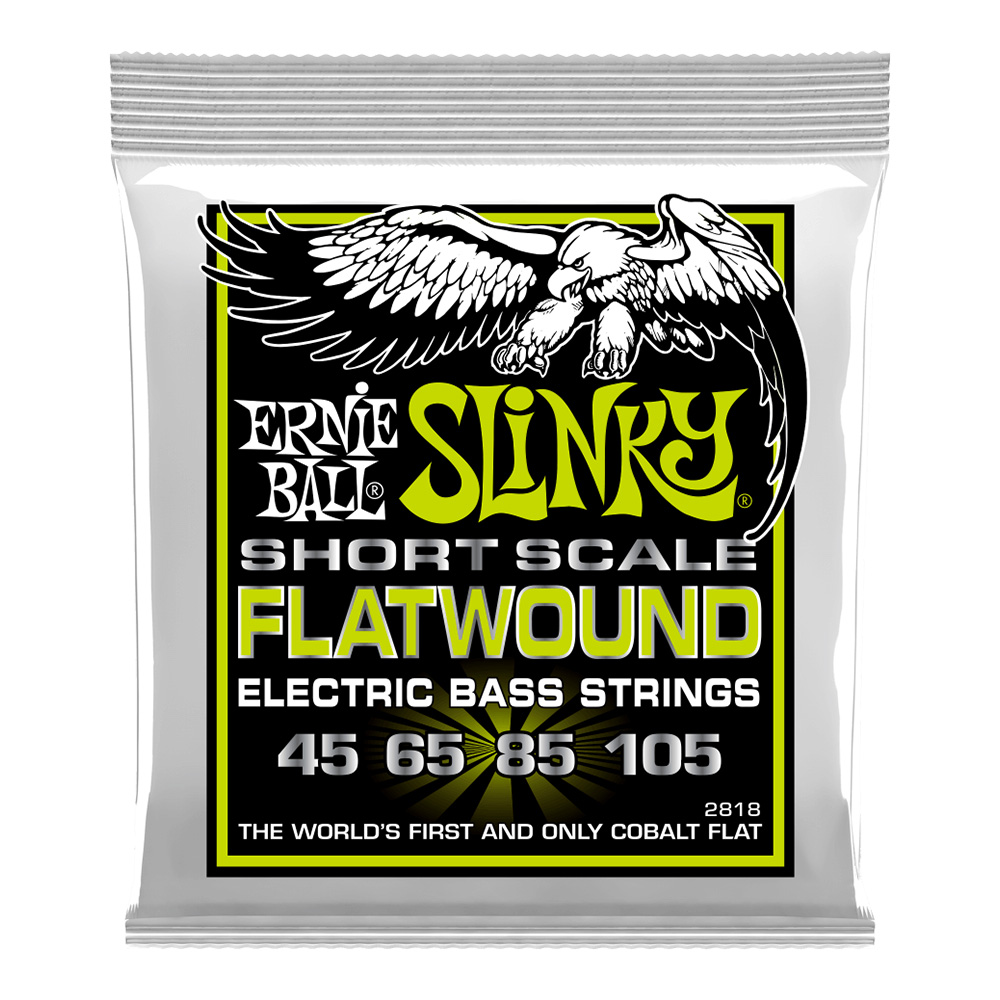 ERNIE BALL <br>#2818 Regular Slinky Flatwound Short Scale Electric Bass Strings 45-105