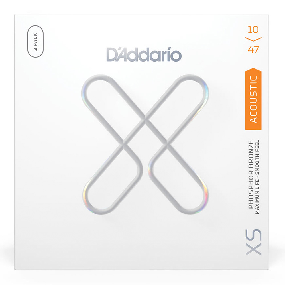 D'Addario <br>XSAPB1047-3P XS Phosphor Bronze Extra Light 10-47 3pack