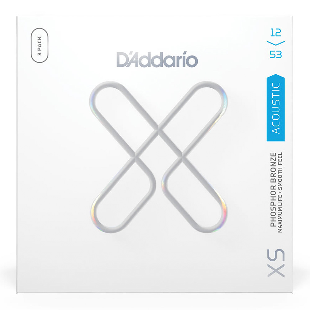 D'Addario <br>XSAPB1253-3P XS Phosphor Bronze Regular Light 12-53 3pack