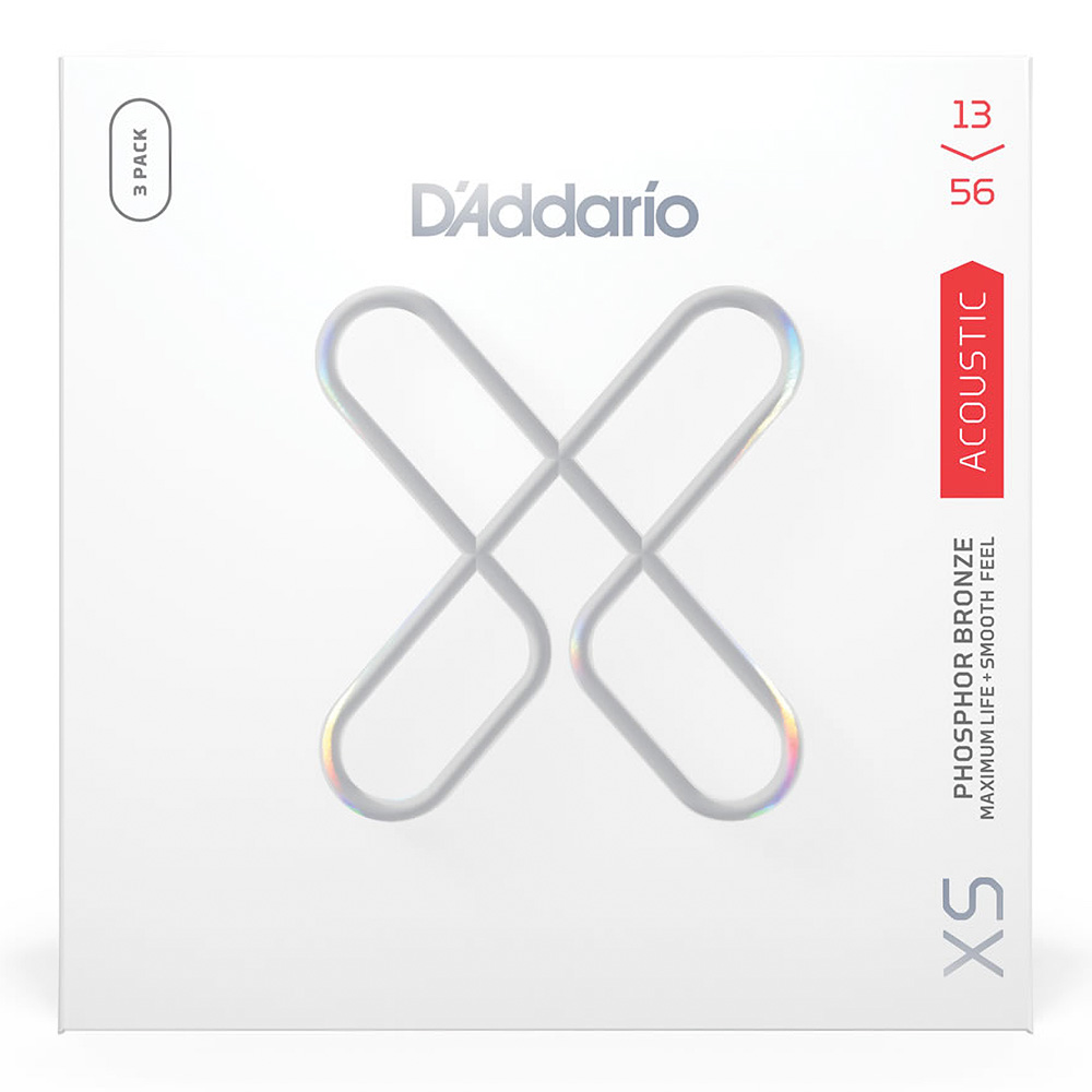 D'Addario <br>XSAPB1356-3P XS Phosphor Bronze Medium 13-56 3pack