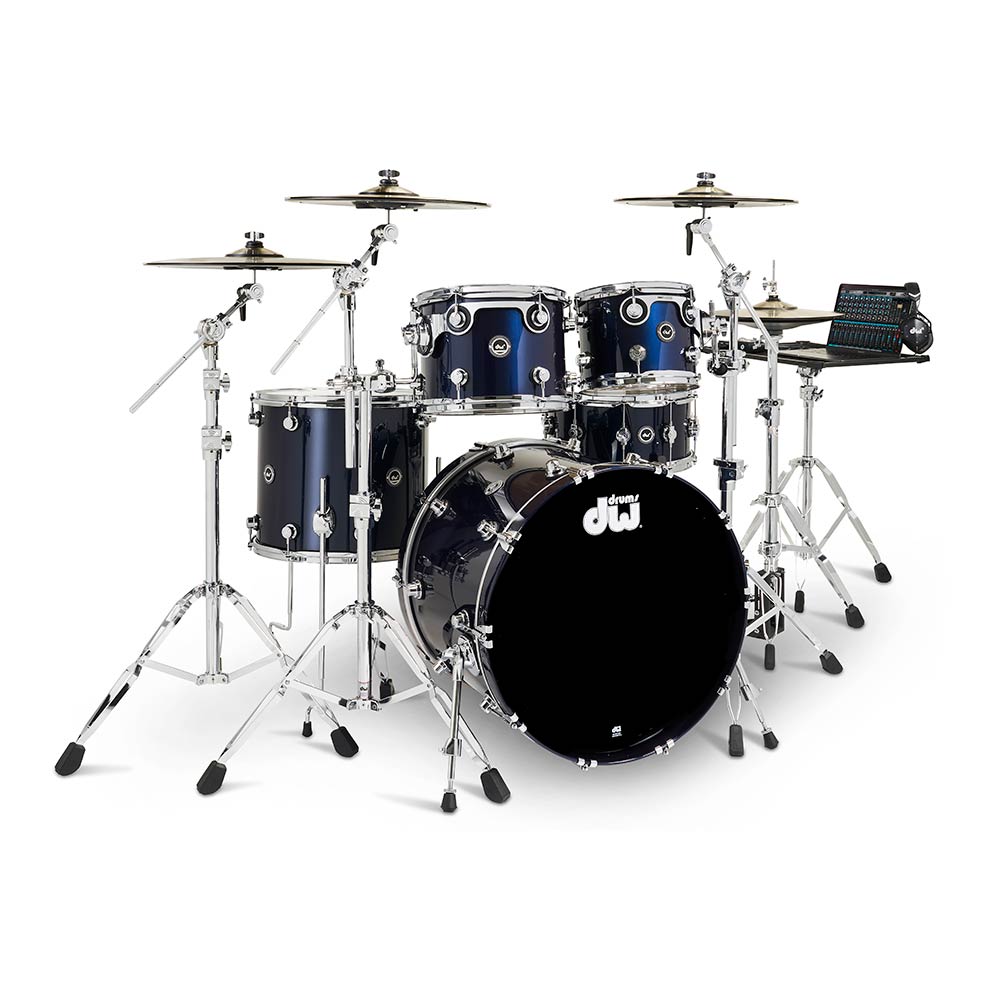 dw <br>DWe 5-Piece Complete Bundle Kit Midnight Blue Metallic Lacquer