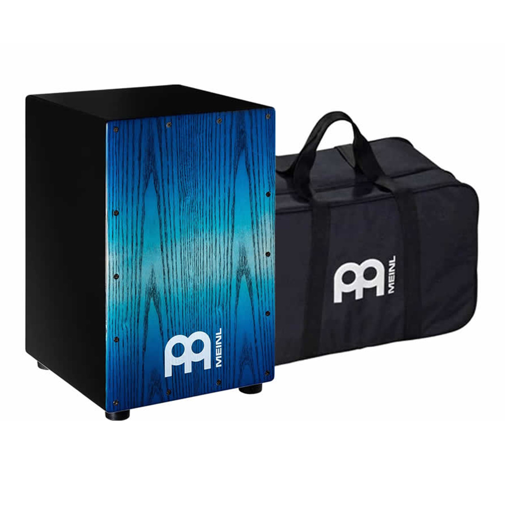 MEINL <br>Headliner Series Snare Cajon, Pacific Blue Fade [MCAJ100BK-PBF+]