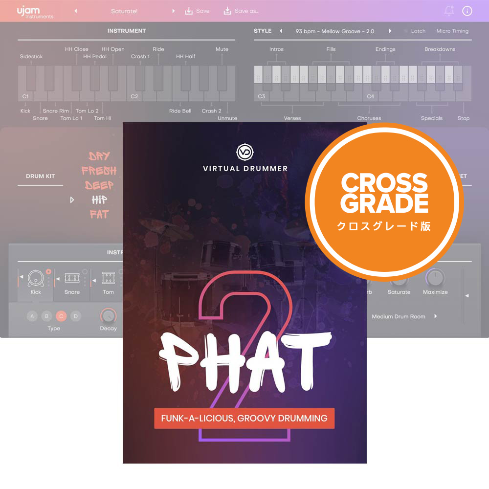 UJAM <br>Virtual Drummer PHAT 2 NXO[h