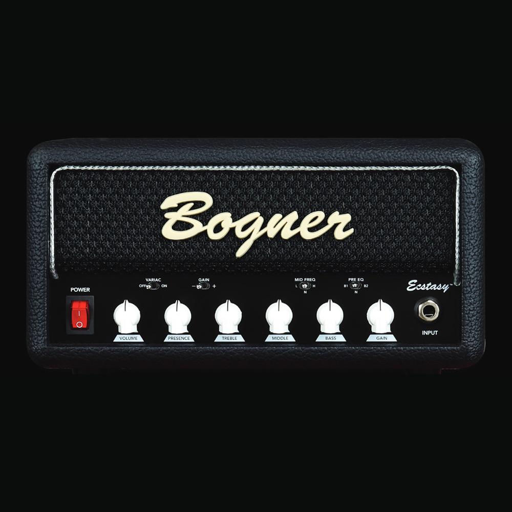 Bogner <br>Ecstasy Mini Head Custom Color Black Tolex/Black Grill/Silver Piping [White Knobs]