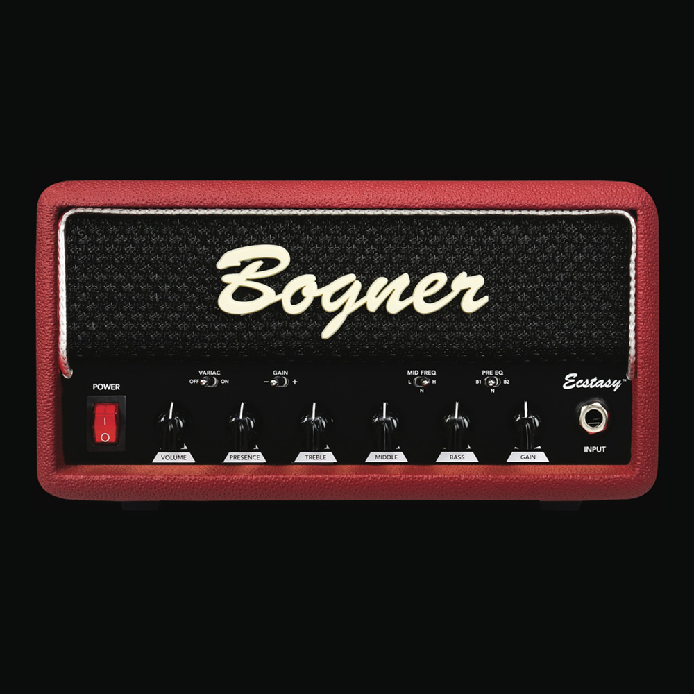 Bogner <br>Ecstasy Mini Head Custom Color Red Tolex/Black Grill/Silver Piping [Black Knobs]