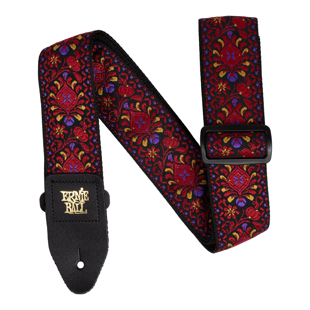 ERNIE BALL <br>#5369 Classic Jacquard Guitar/Bass Strap - Crimson Royal Bloom