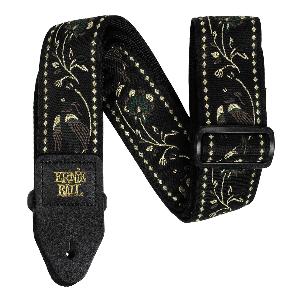 ERNIE BALL <br>#5372 Classic Jacquard Guitar/Bass Strap - Black Pleasant Pheasant
