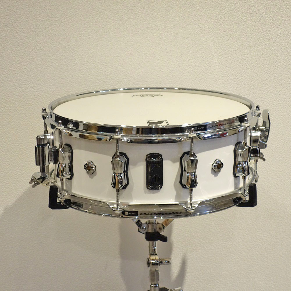 MAPEX <br>14"~6.5 Maple Black Panther Venom Snare Drum ARCTIC WHITE