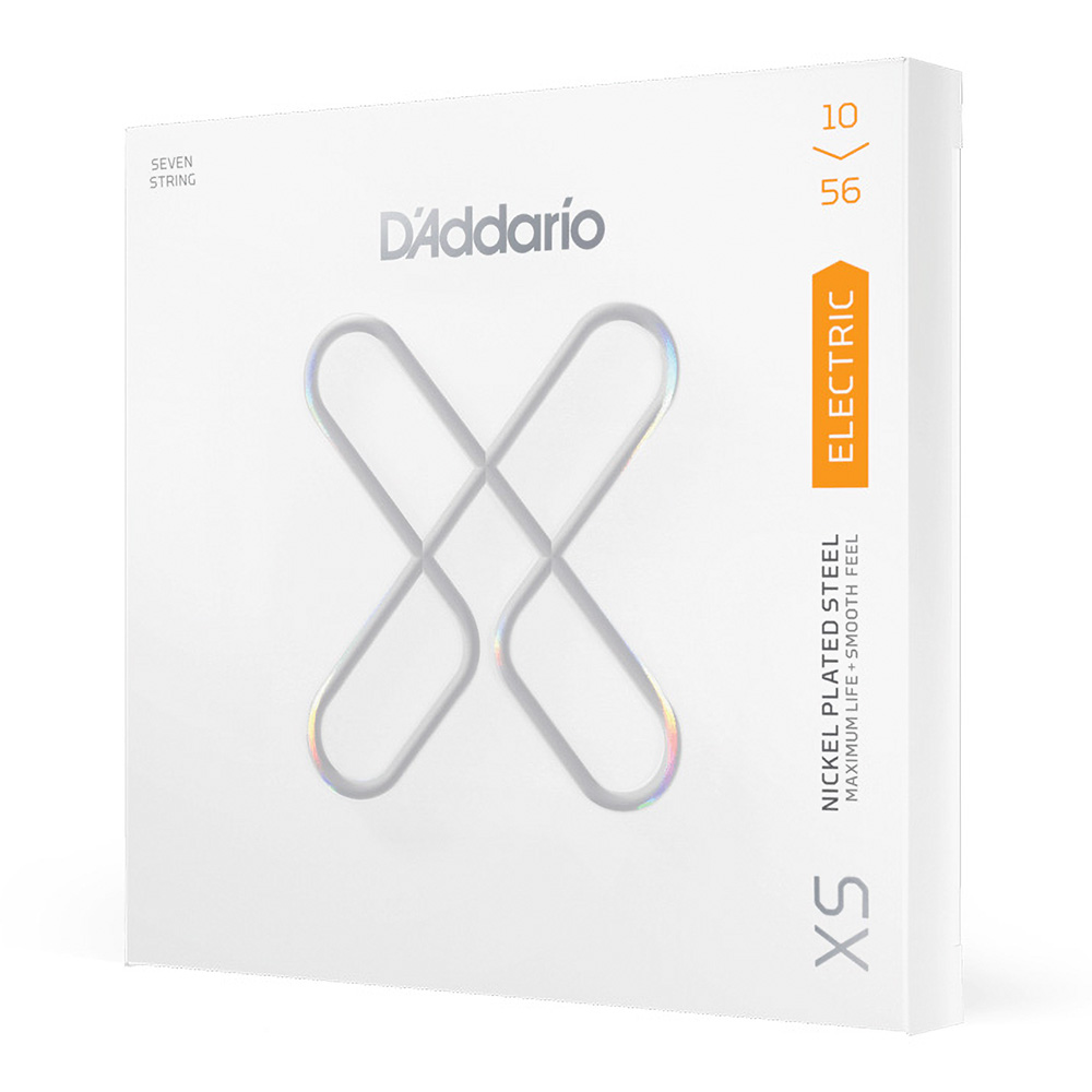D'Addario <br>XSE1056 [XS Nickel Round Wound, Regular Light 7-String 10-56]
