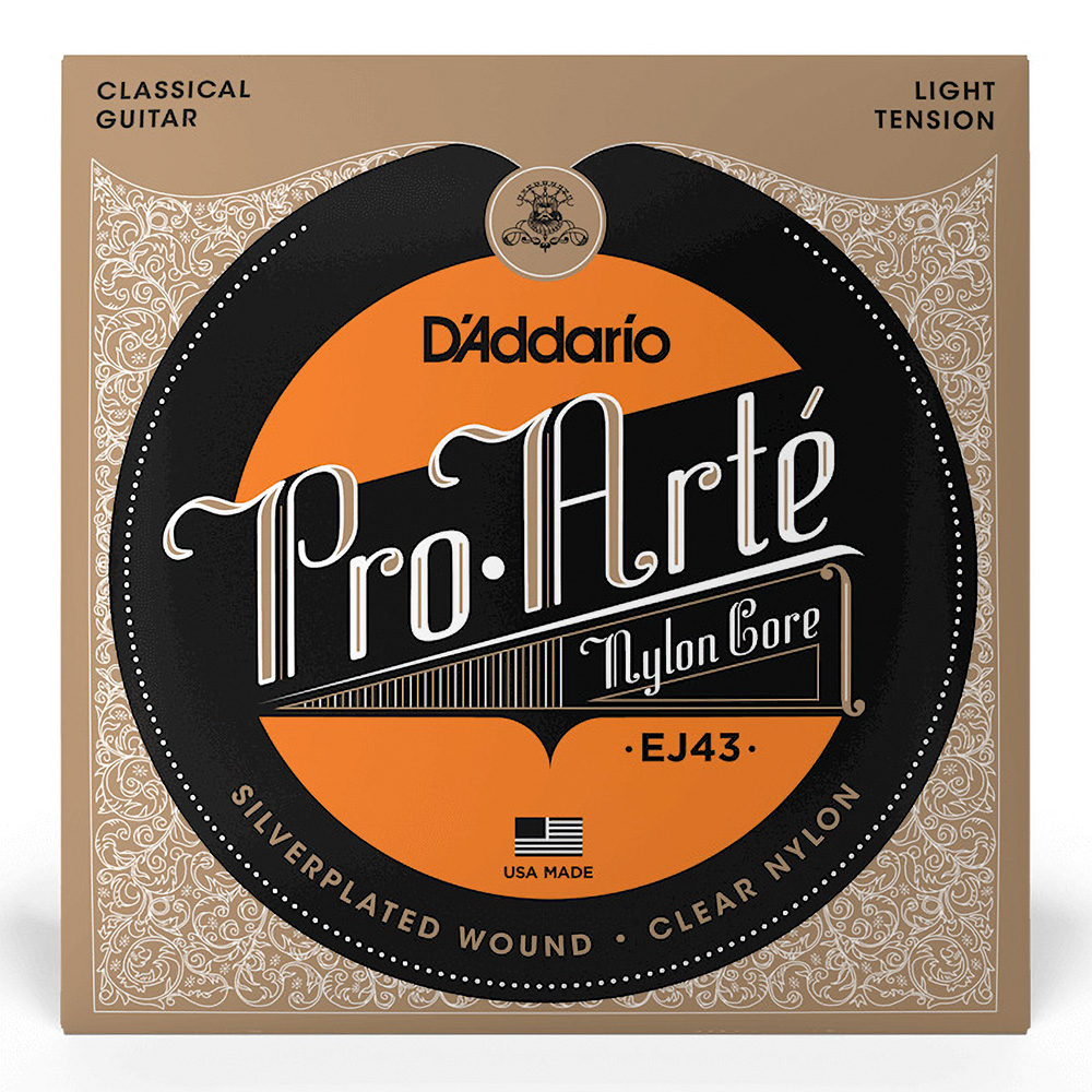 D'Addario <br>EJ43 [Pro-Arte Nylon Core Silver, Clear, Light Tension]